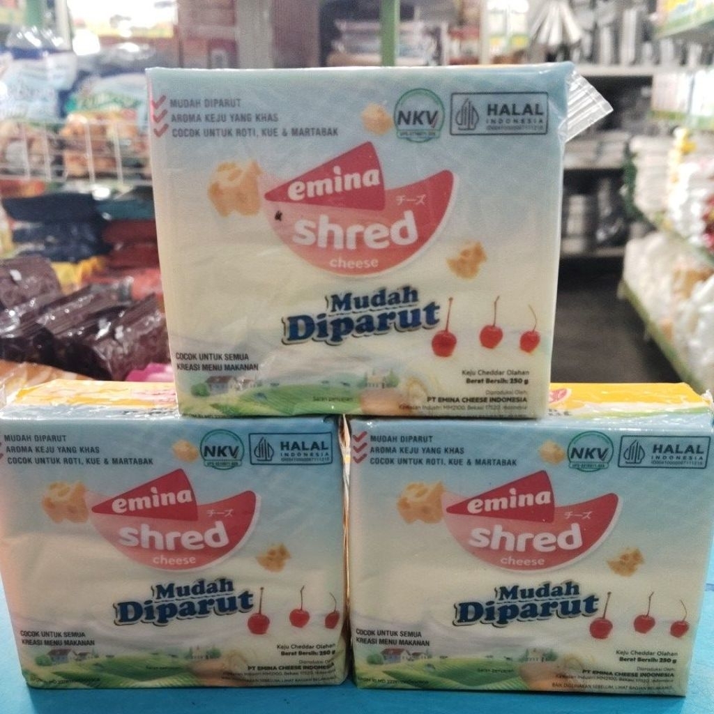 

EMINA Keju Cheddar Keju parut 250gr