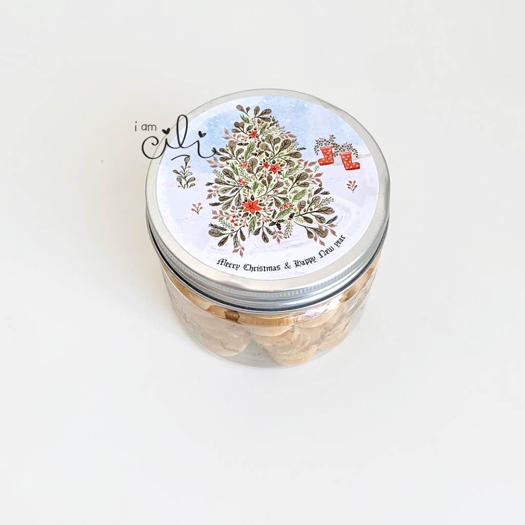 

(SC089) Stiker natal merry christmas NIX toples paperbag dus kotak iamcili diameter 8cm [32 pcs]