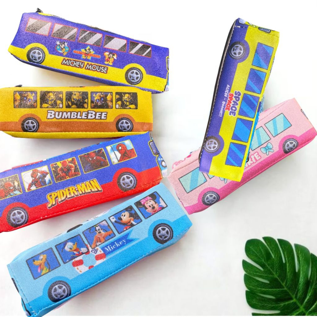 

tempat pensil buss lucu karakter animasi