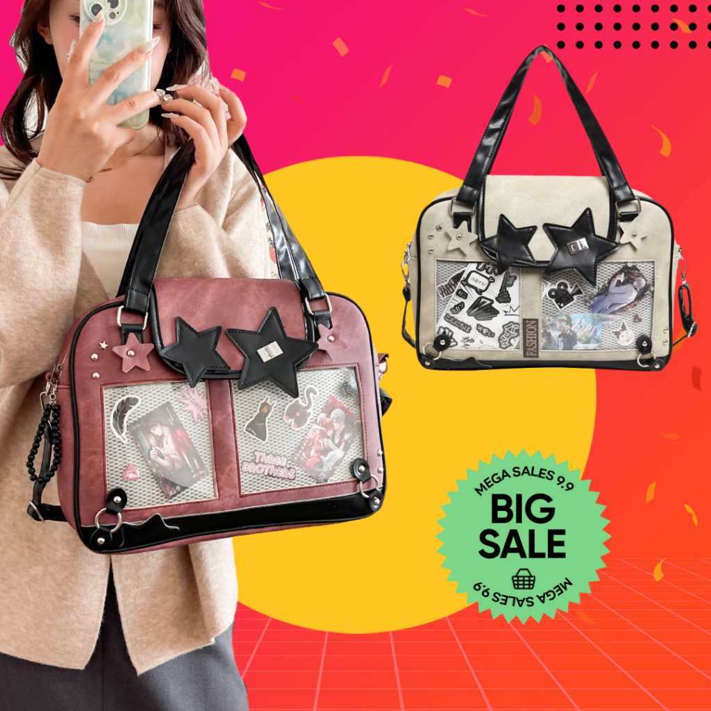 Ita Bag Tas Kulit Lucu  Transparan Kpop Gaya Model Pain BagTas Selempang Transparan Wanita Tas Tanga