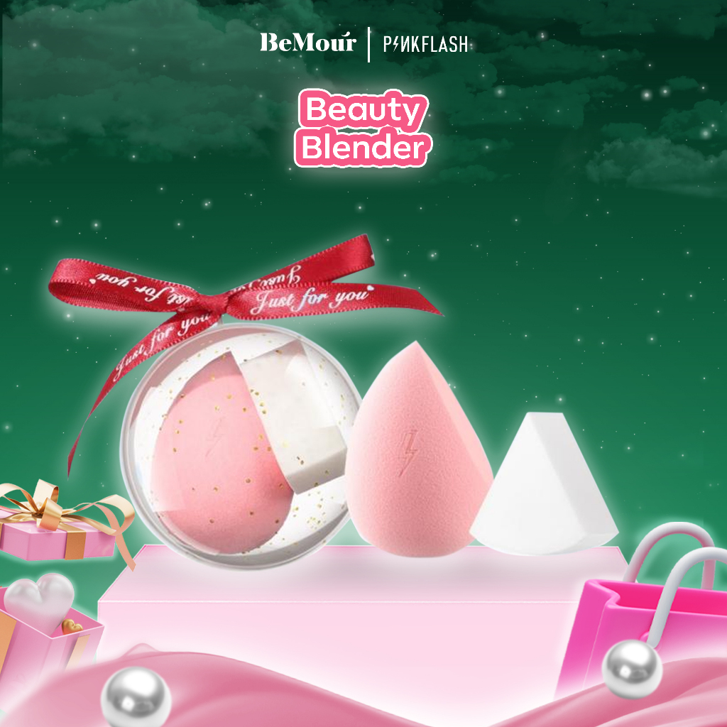 PINKFLASH - BEAUTY BLENDER ( PF-T01 ) - OhMyPuff Couple CLassic Beauty Sponge , Chirstmas Base Makeu