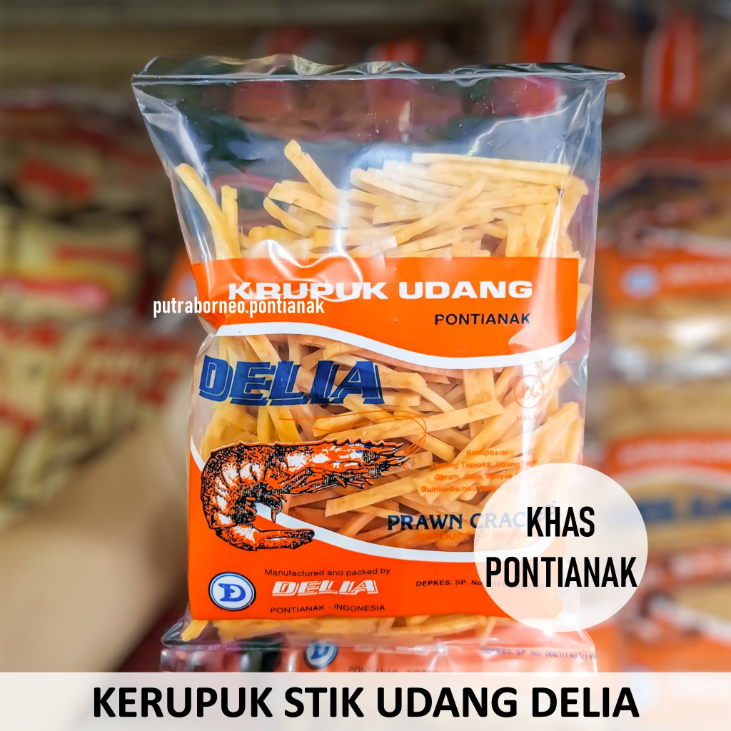

Kerupuk Udang Mentah Stik Cap Delia / Krupuk Udang Oleh Oleh Pontianak