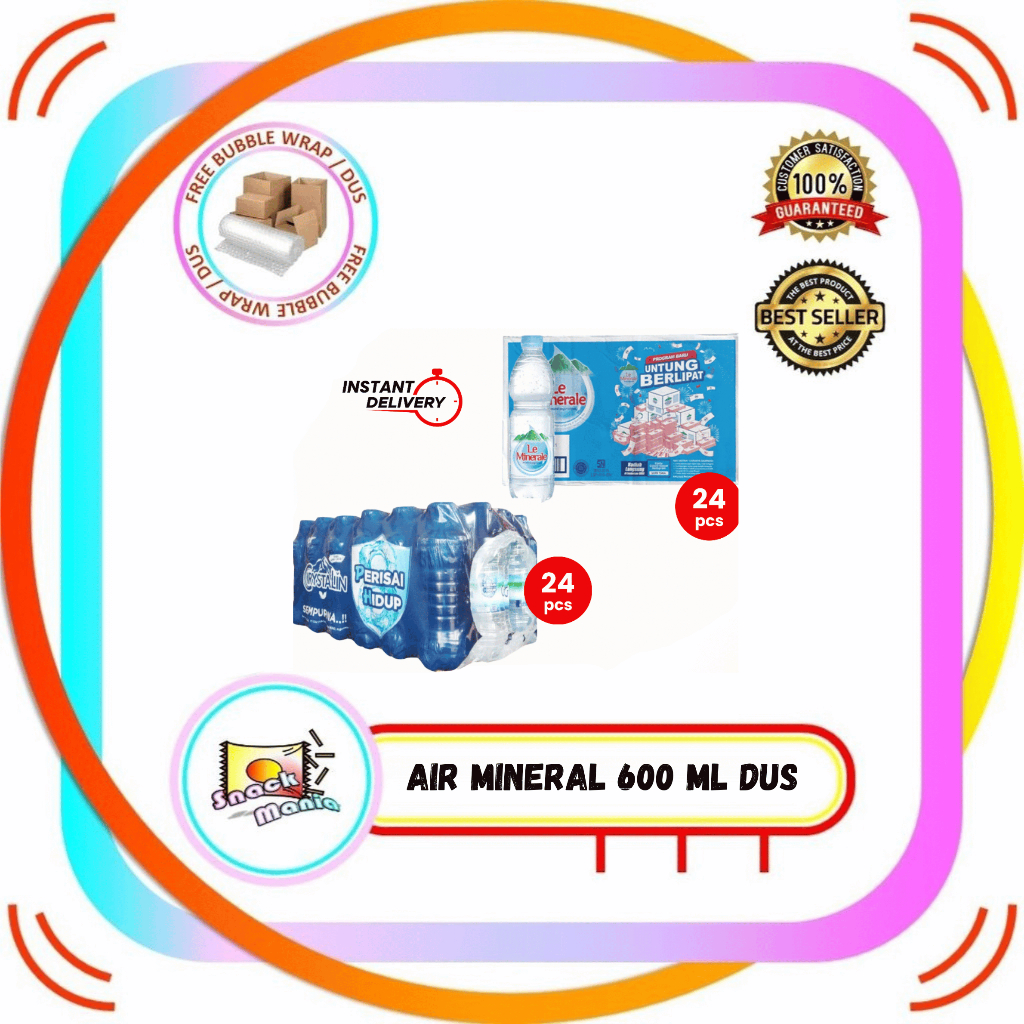 

Le Minerale Air Mineral 600 ml x 24 Botol DUS Carton