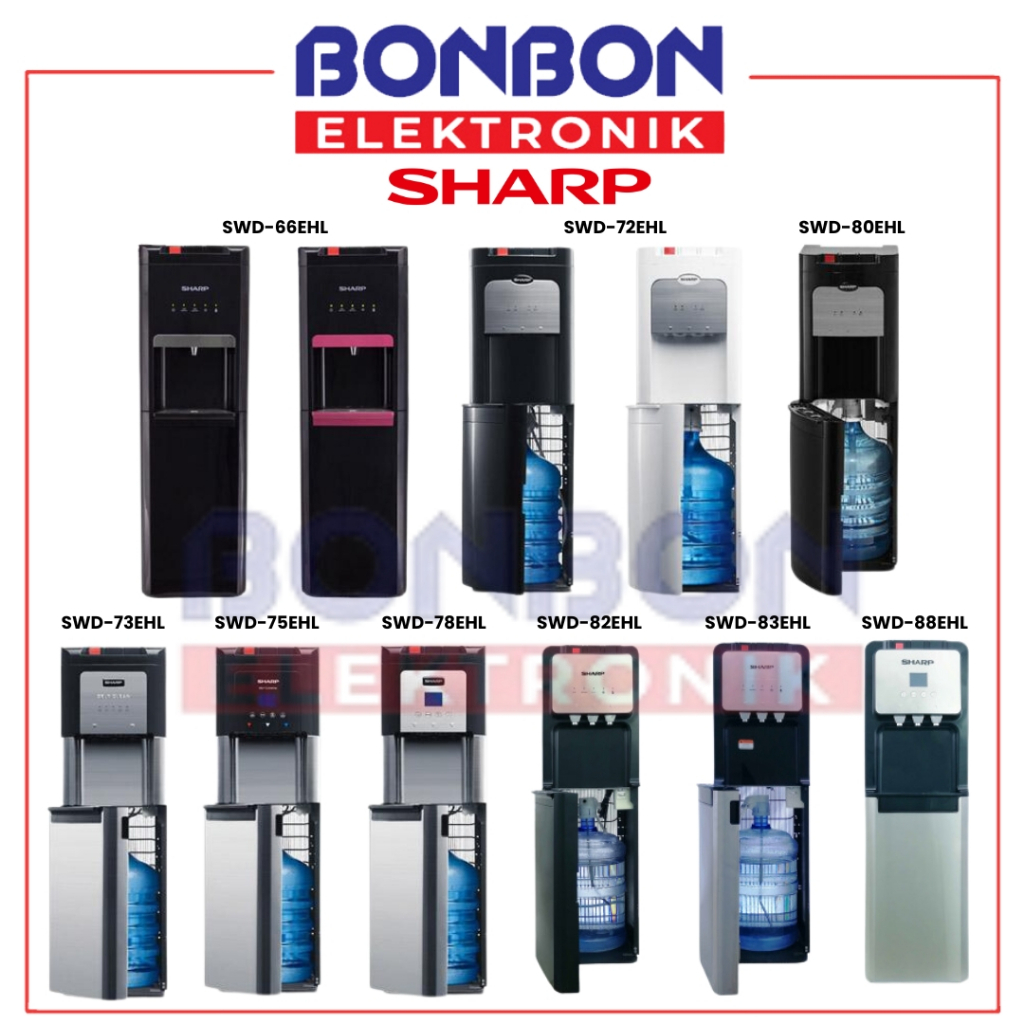 [INSTANT] Sharp Dispenser Galon Bawah Kompressor SWD 66EHL / 72EHL / Self Cleaning 73EHL BK / LCD Di