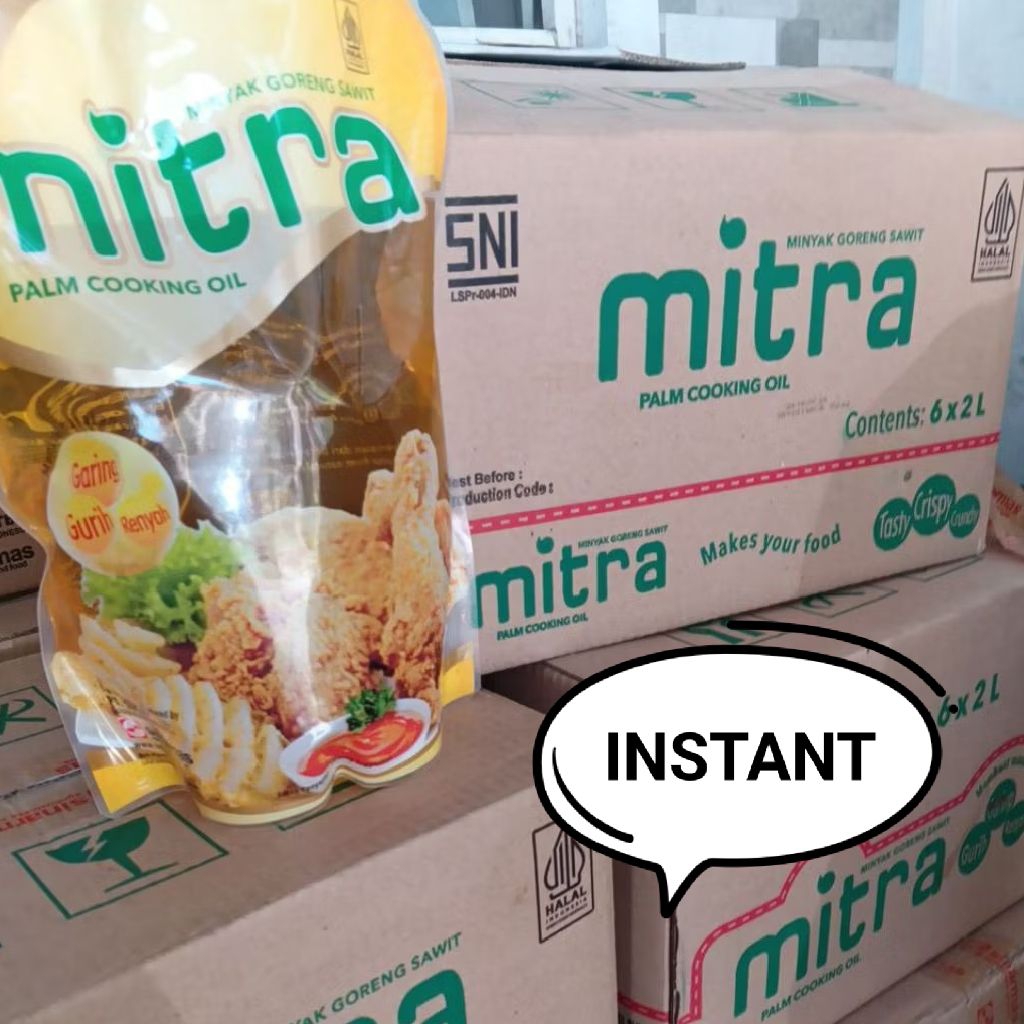 

Minyak goreng MITRA 2 liter 6 pouch 1 dus instant