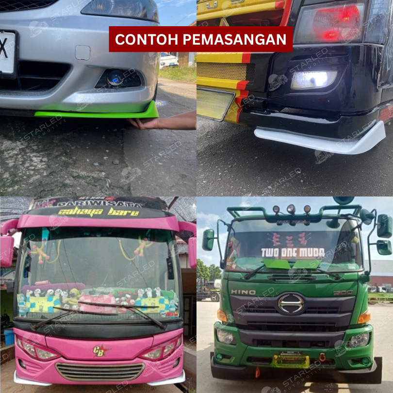 Yougz Rezeky Paket Combo Winglet Universal Depan Bumper Warna Mobil Truk Bus Bemper Hidrolik Towing