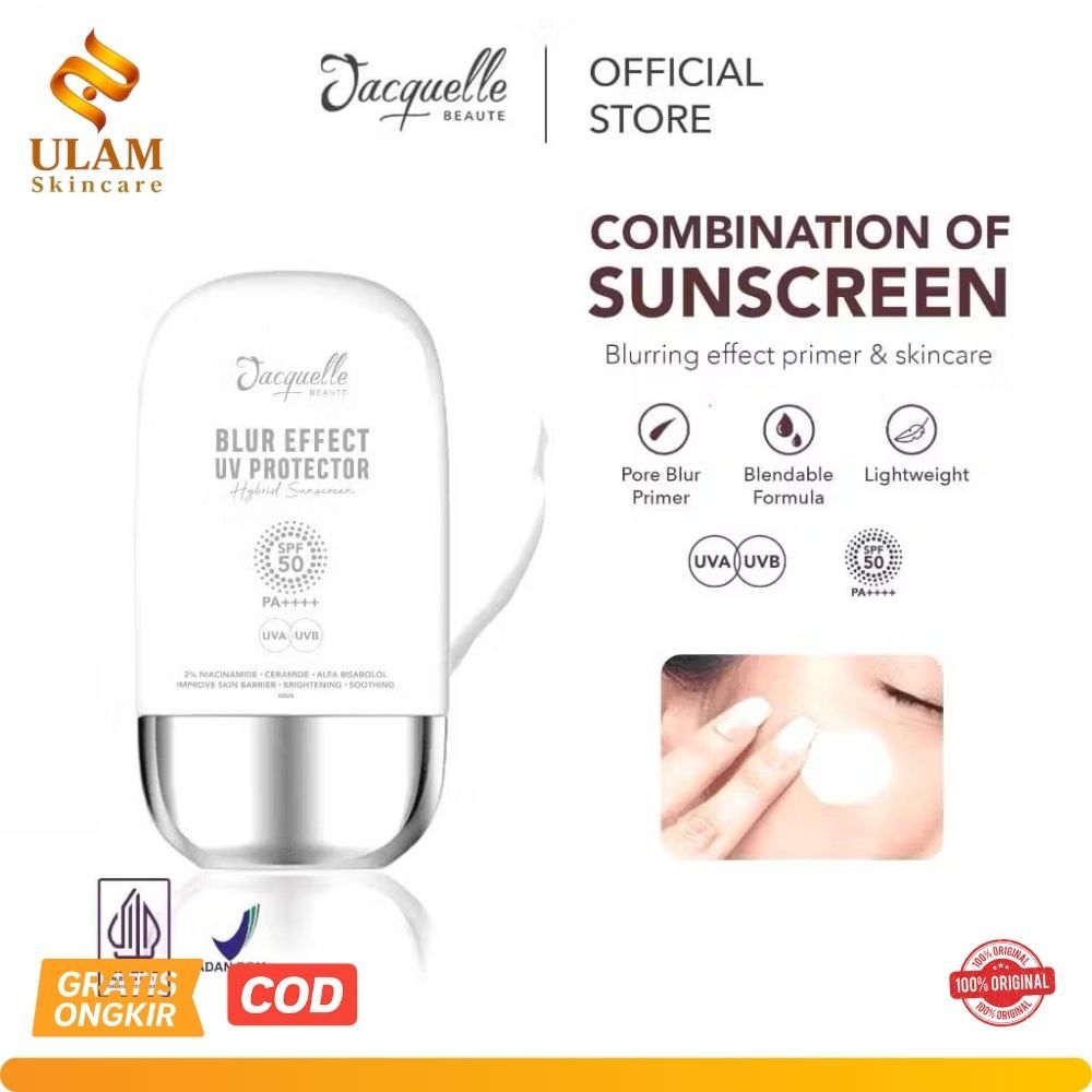 Jacquelle Blur Effect UV Protector : Hybrid Sunscreen SPF 50 PA++++ pelindung sinar matahari tabir s