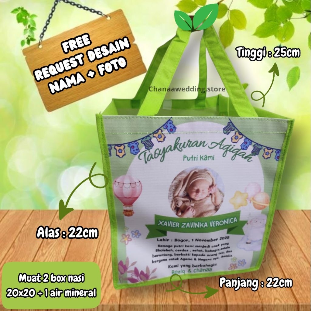 

Tas Aqiqah Murah Tedhak siten Tas Kelahiran Tas Khitan Tas haul Tas pernikahan Spundbond 45gsm berwarna