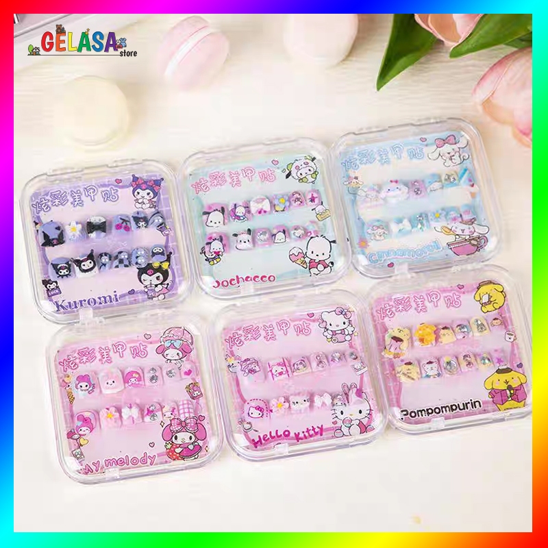 

GELASA Kuku Palsu Anak 3D Kids Fake Nails Art Sanri*