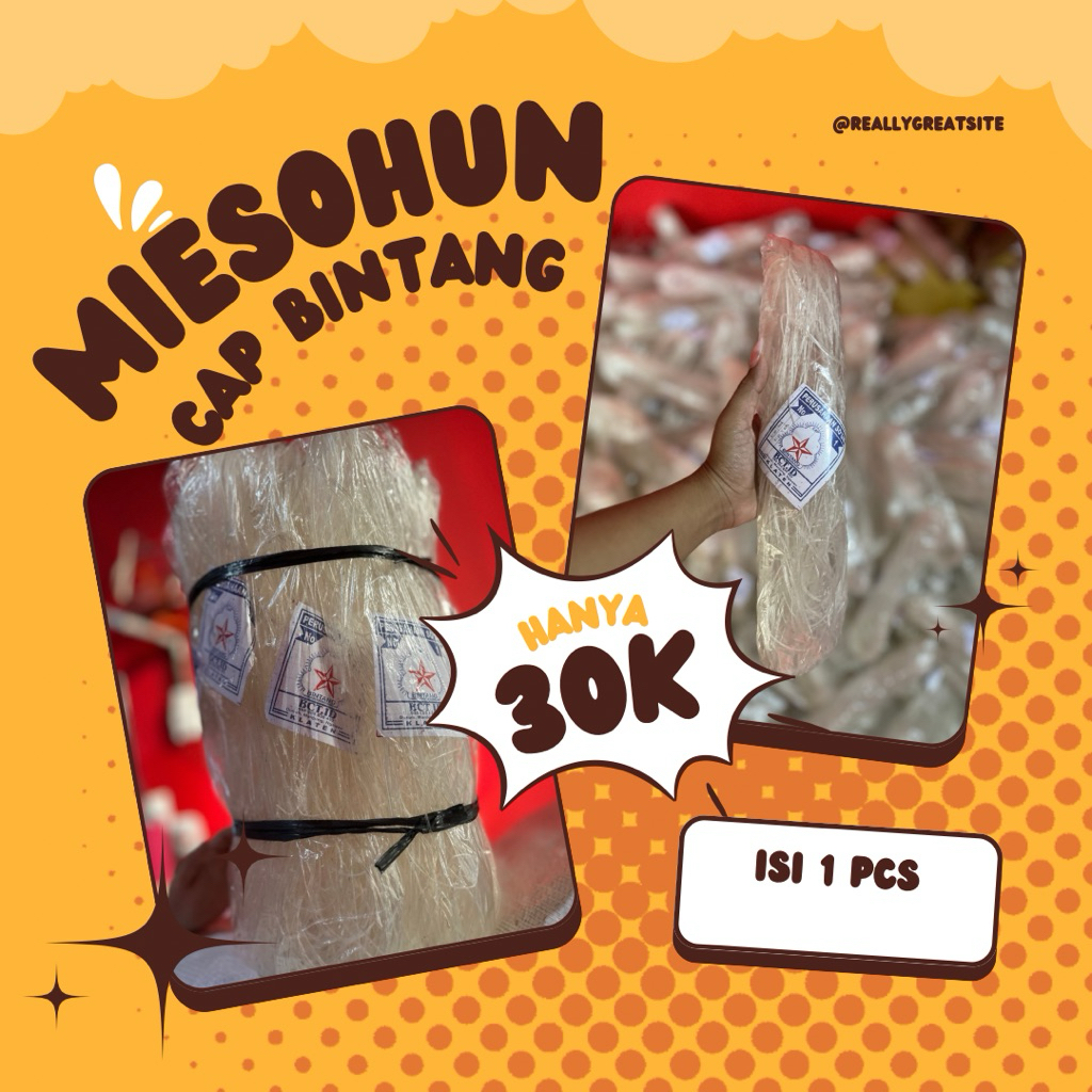 

Mie soun bintang klaten isi 10 pcs/ ball miejawa tekture besar