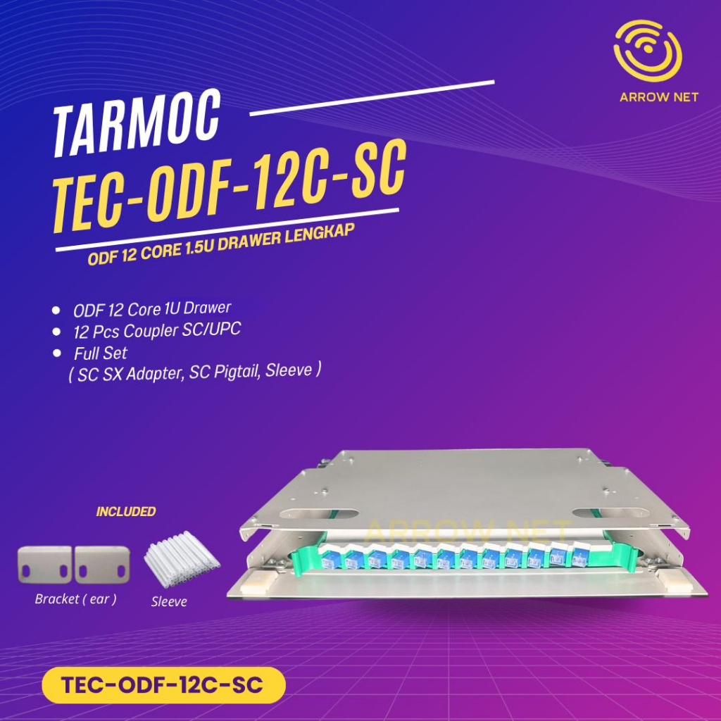 Fiber Optic ODF/OTB 12 Core SC Lengkap Rackmount | ODF 12C SC