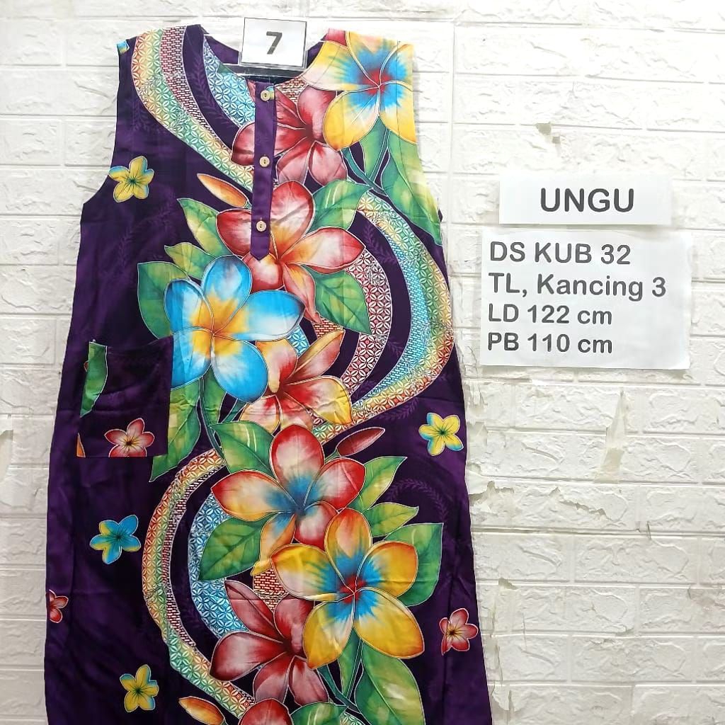 DASTER BIG SIZE JUMBO YUKENSI BUSUI KUTUNG TANPA LENGAN KENCANA UNGU ASLI LABEL BIRU PREMIUM ORIGINA