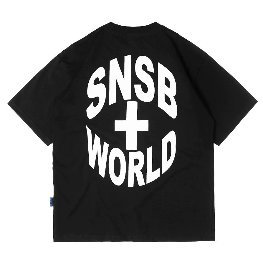 Kemeja Ts Snsb+World Black Katun