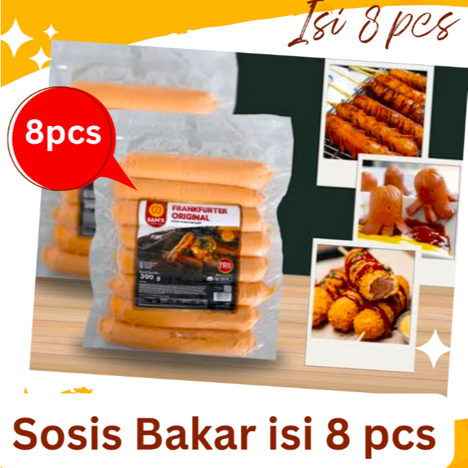

Sosis bakar jumbo isi 8pcs Sosis goreng Sams Choice sosis frankfurter Sosis bratwurst 500grm
