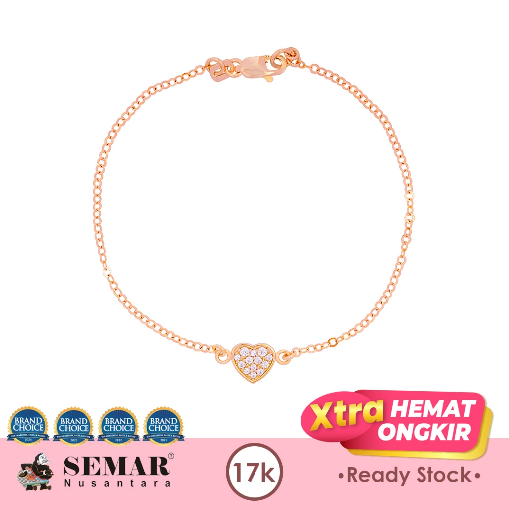 Gelang Emas Cassano Mika Rose Gold 17K Semar Nusantara