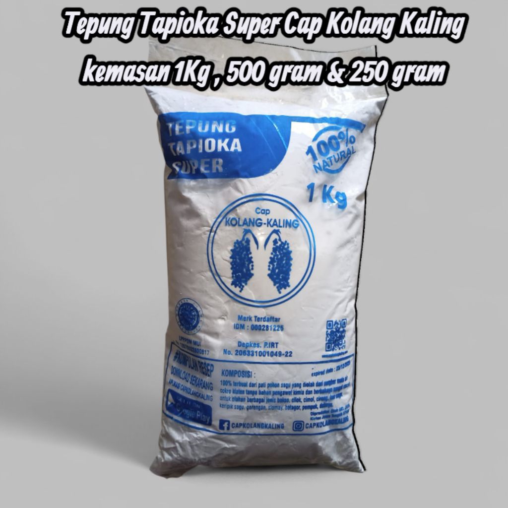 

Tepung Tapioka Super Cap Kolang Kaling kemasan 1Kg, 500gr dan 250gr