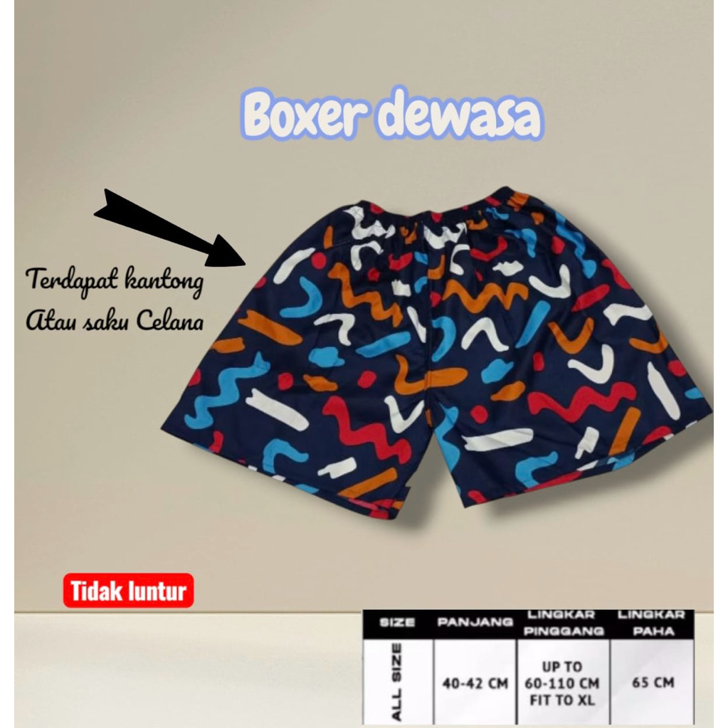 {COD} boxer dewasa dengan kantong celana