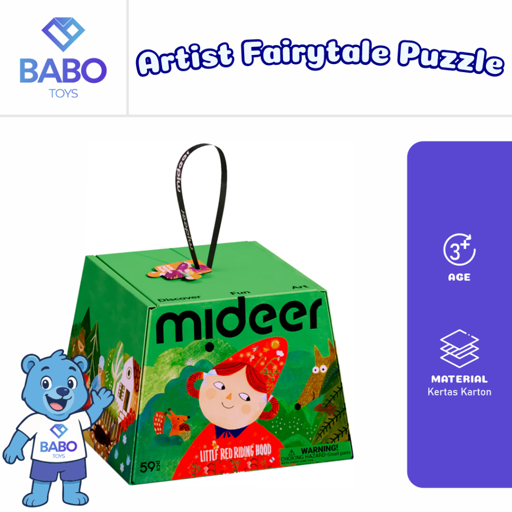 Mideer Little Red Riding Hood / Thumbelina Artist Fairy Tale Puzzle Mainan Edukasi Puzzle Jigsaw