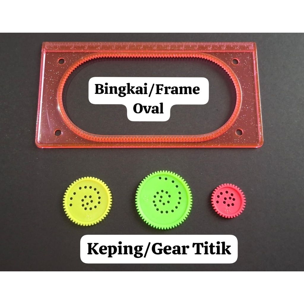 

Penggaris Putar. Oval.B & P. Putar seri 2. Paket Hemat. Alat gambar anak PAUD TK SD. serupa Spirograph