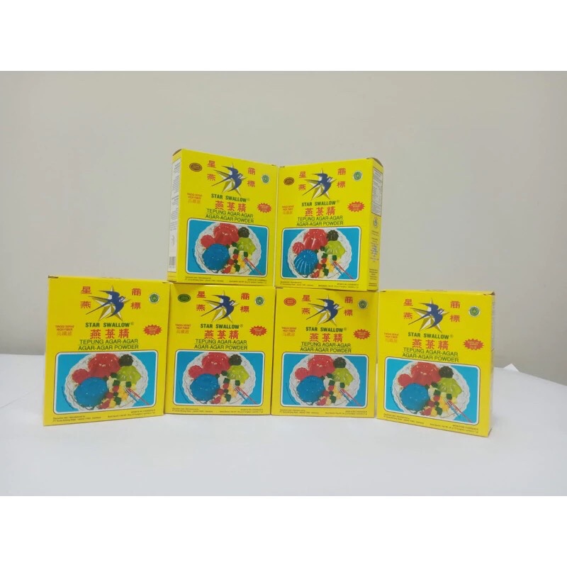

Agar agar Star Swallow Plain/bening 1 box isi 12 sachet 7 gr