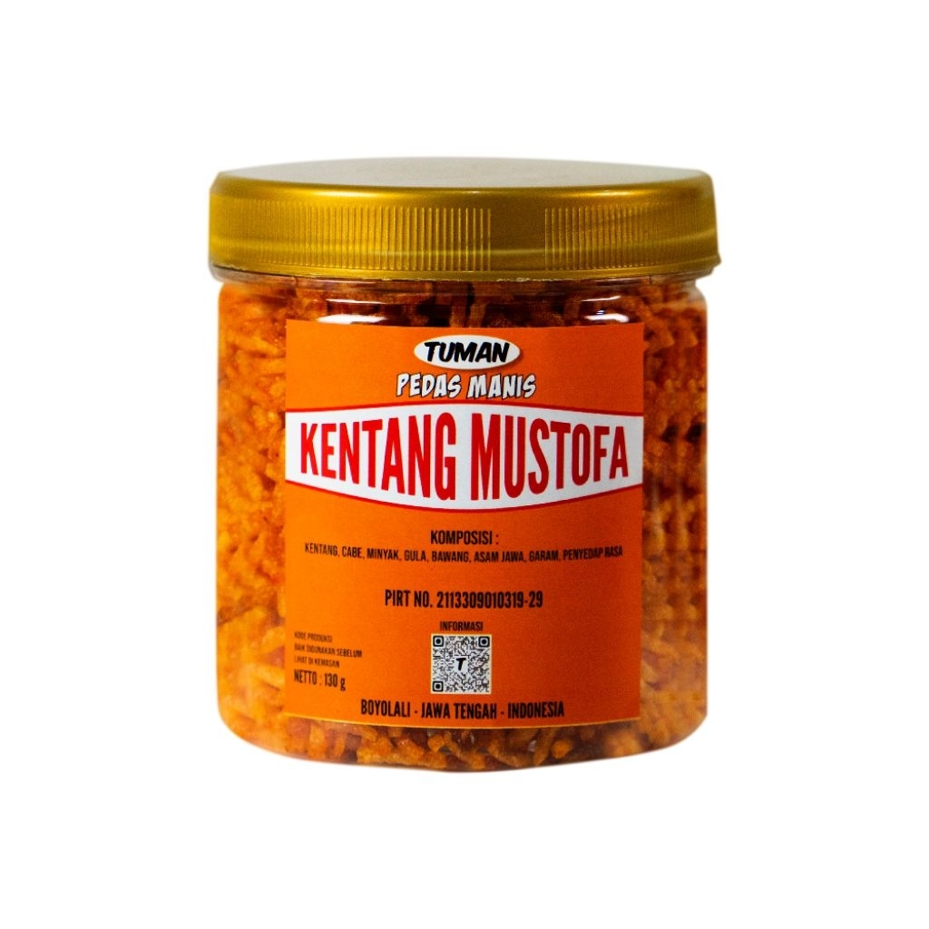 

Kentang Mustofa Tuman Kemasan Toples 600ml 130gram Pedas Manis dan Original