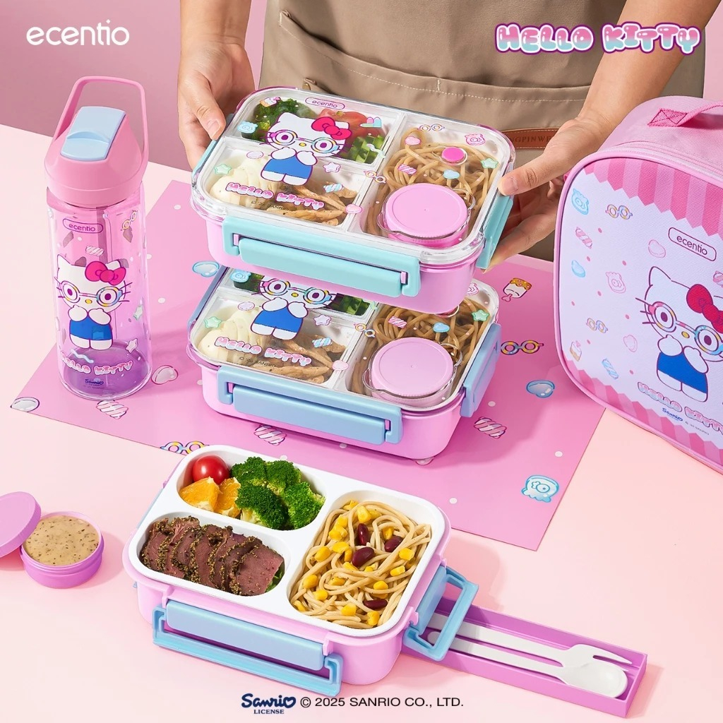 Ecentio Lunch Box /  Kotak Makan Set anti tumpah lunch box anak 800ml