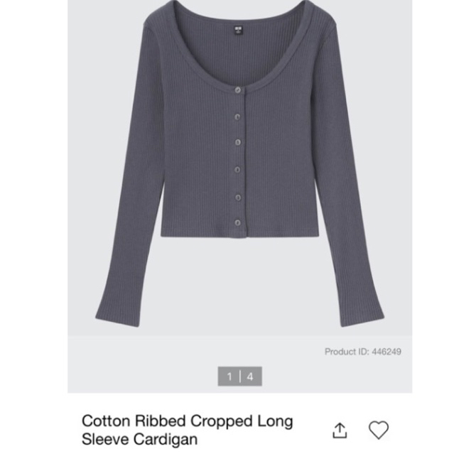 cardigan crop Uniqlo Dark Grey XL (PRELOVED)