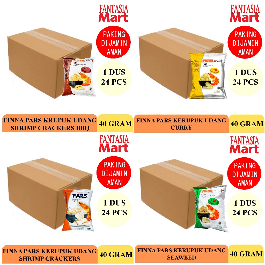

FINNA PARS KRUPUK UDANG 40 GRAM ANEKA RASA DUS ISI 24 PCS FUN CORNER DENGAN PAKING AMAN