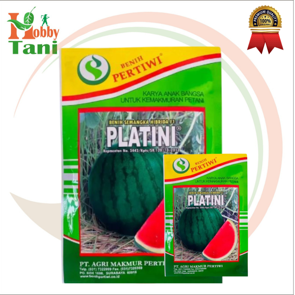 Benih Semangka Non Biji PLATINI 20 Gram PERTIWI Hobby Tani