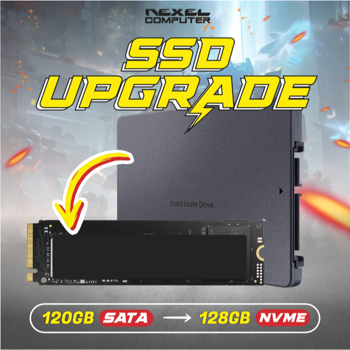 UP SSD SATA PC DARI 120GB KE SSD 128GB NVME