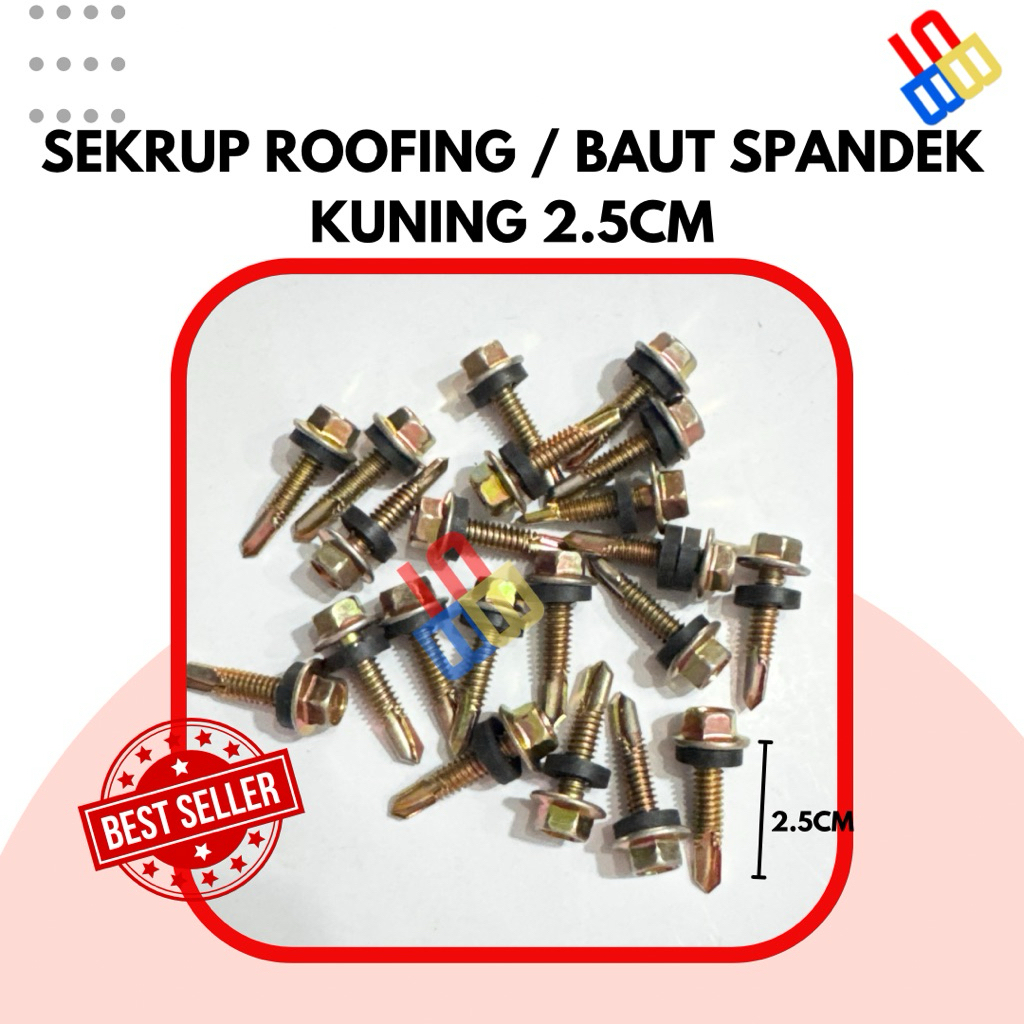 PER PCS Baut Roofing Spandek 2.5cm / Baut Solartuff Spandek LION/ Baut Drilling/ Skrup Spandek / Sek
