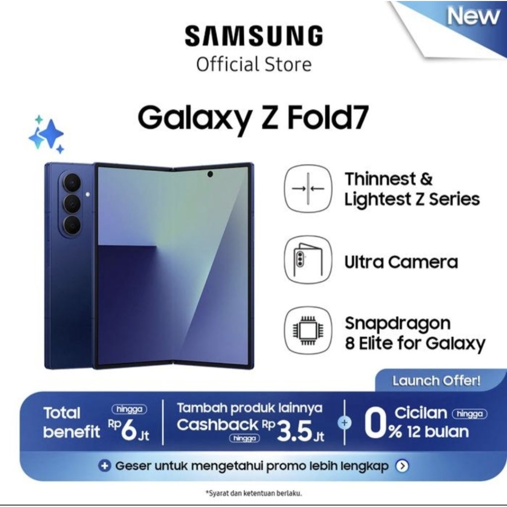 Samsung Galaxy Z Fold7 12/512GB | Smartphone Al | Hp Lipat Tipis