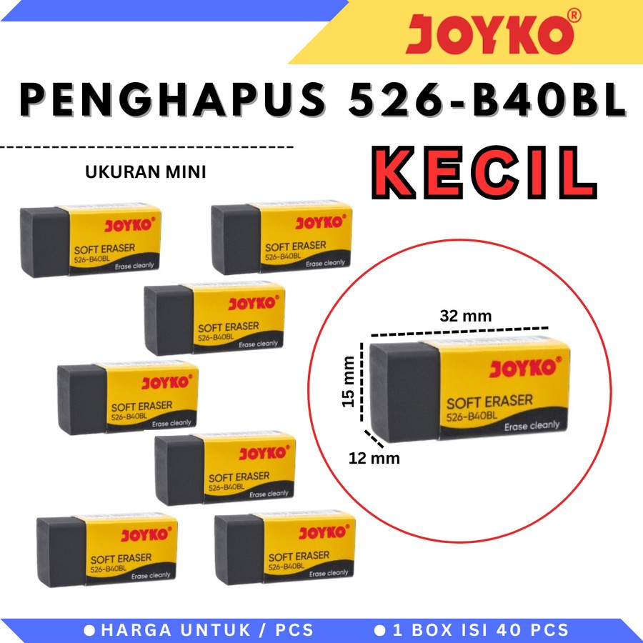 

Penghapus / eraser_JOYKO 526-B40BL_Hitam dan Putih