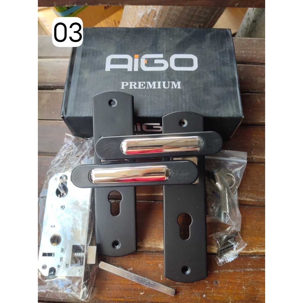 Kunci Pintu Tanggung AIGO 03/Kunci Pintu AIGO 20CM/Selot Pintu Komplit Aigo PREMIUM Lengkap