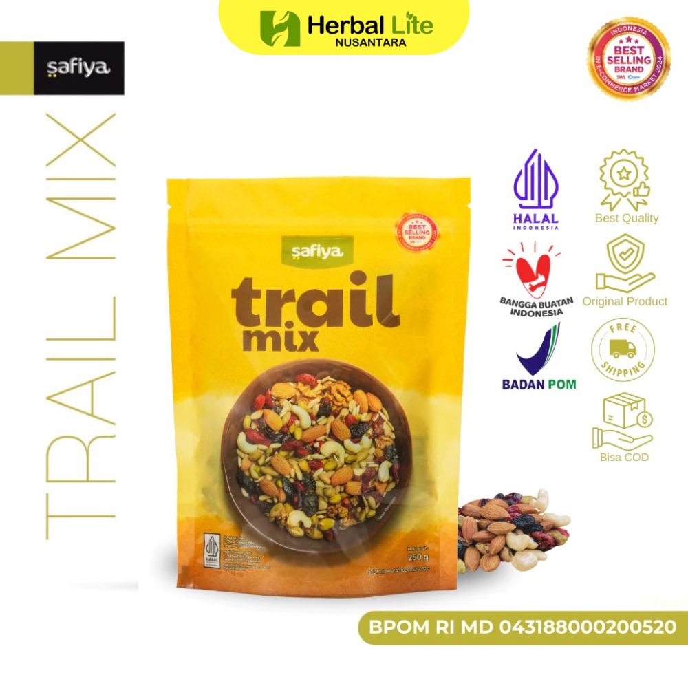 

Safiya Trail Mix Original - 250 Gram Premium Dried Fruit and Nut Roast