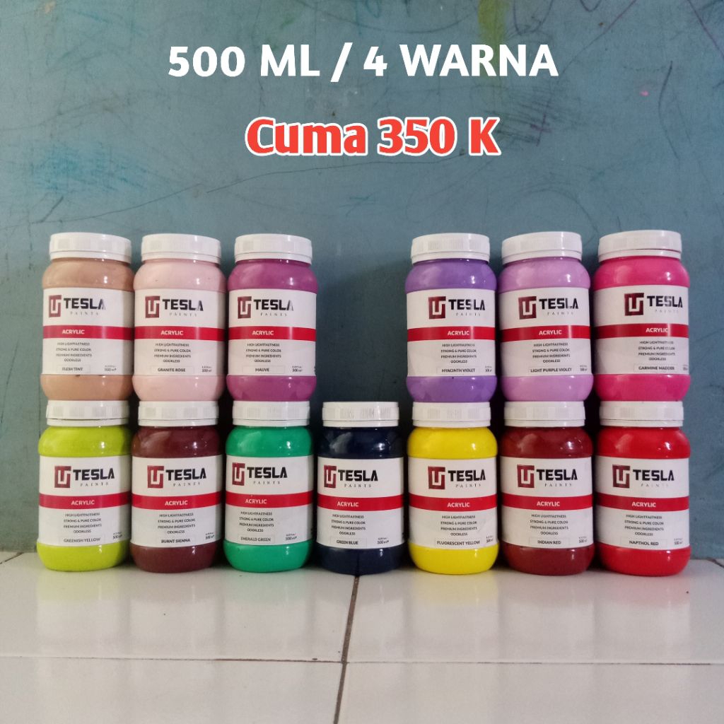 

CAT LUKIS AKRILIK TESLA UK. 500 ML / 4 WARNA