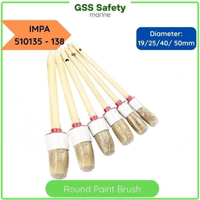 

Kuas Detailing Bulat 19/25/40/50mm Round Paint Brush IMPA 510136 - 138