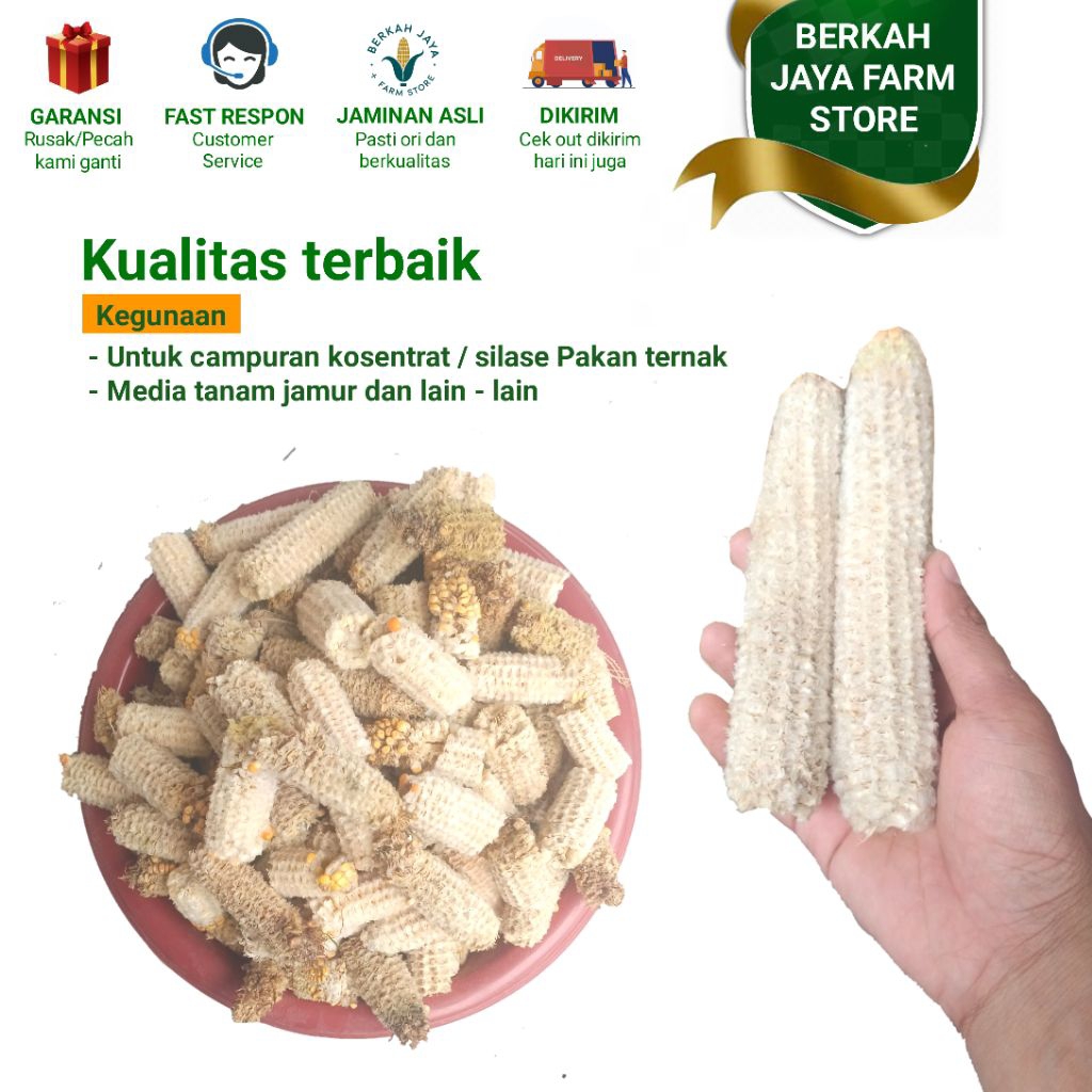 

Bonggol jagung GRADE B kemasan 1 kg pendek / tongkol jagung / janggel jagung kering
