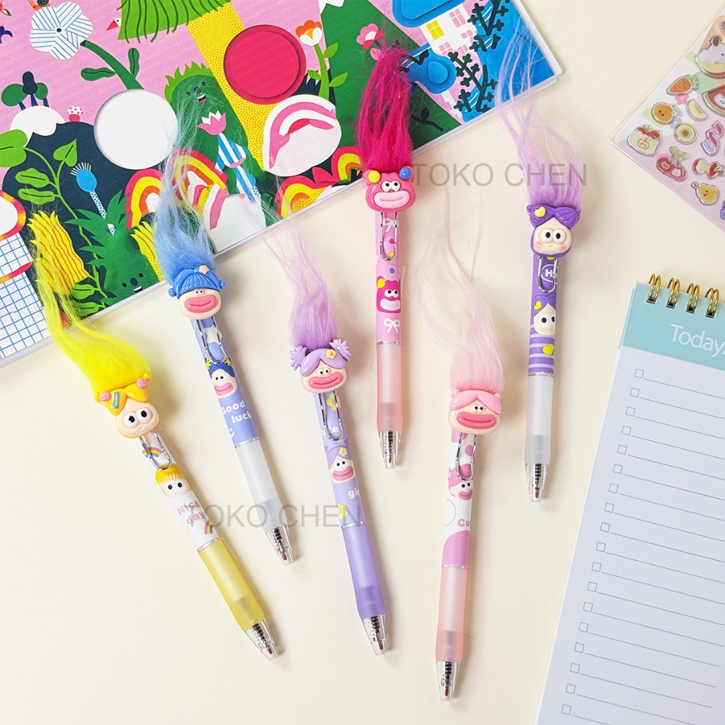 

6pcs Pulpen Aesthetic Pena Pen Lucu Black Gel Pen Bolpoin Pulpen Gel School Stuff Pulpen Alat Tulis Stationery Korea Barang Aesthetic For Student Back To School Office Stationery