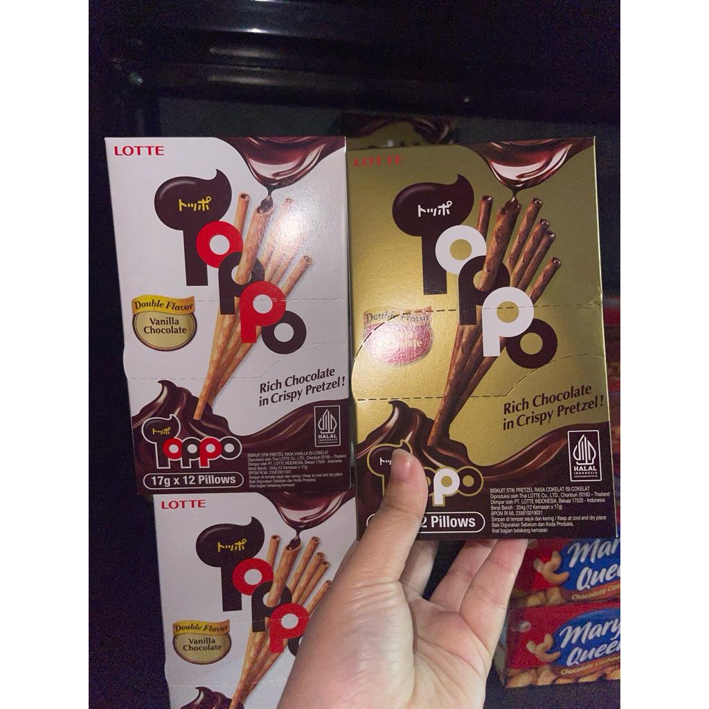 

Lotte Topo Vanilla dan Chocolate 1box @12pcs