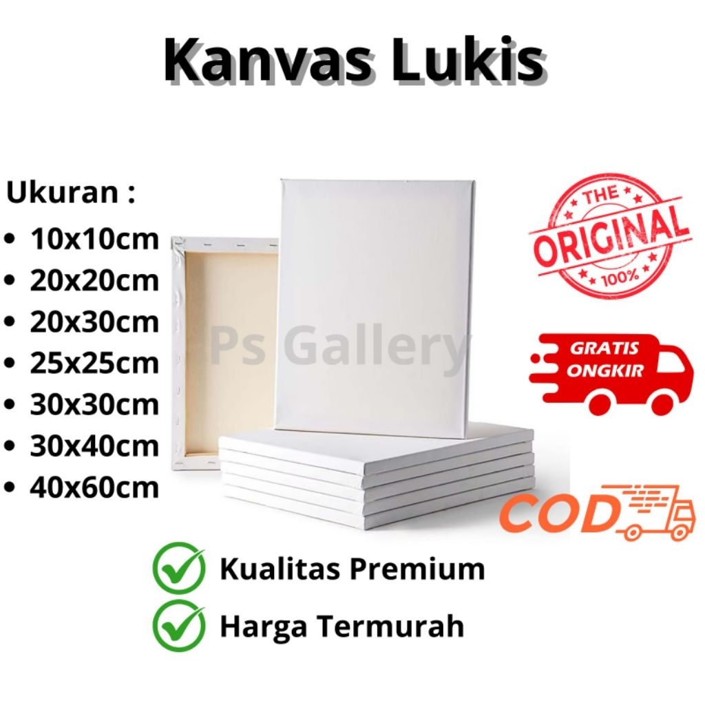 

Kanvas Lukis - Canvas Lukis putih Polos ukuran terlaris - Kanvas Lukis Size 10x10cm s/d 40x60cm