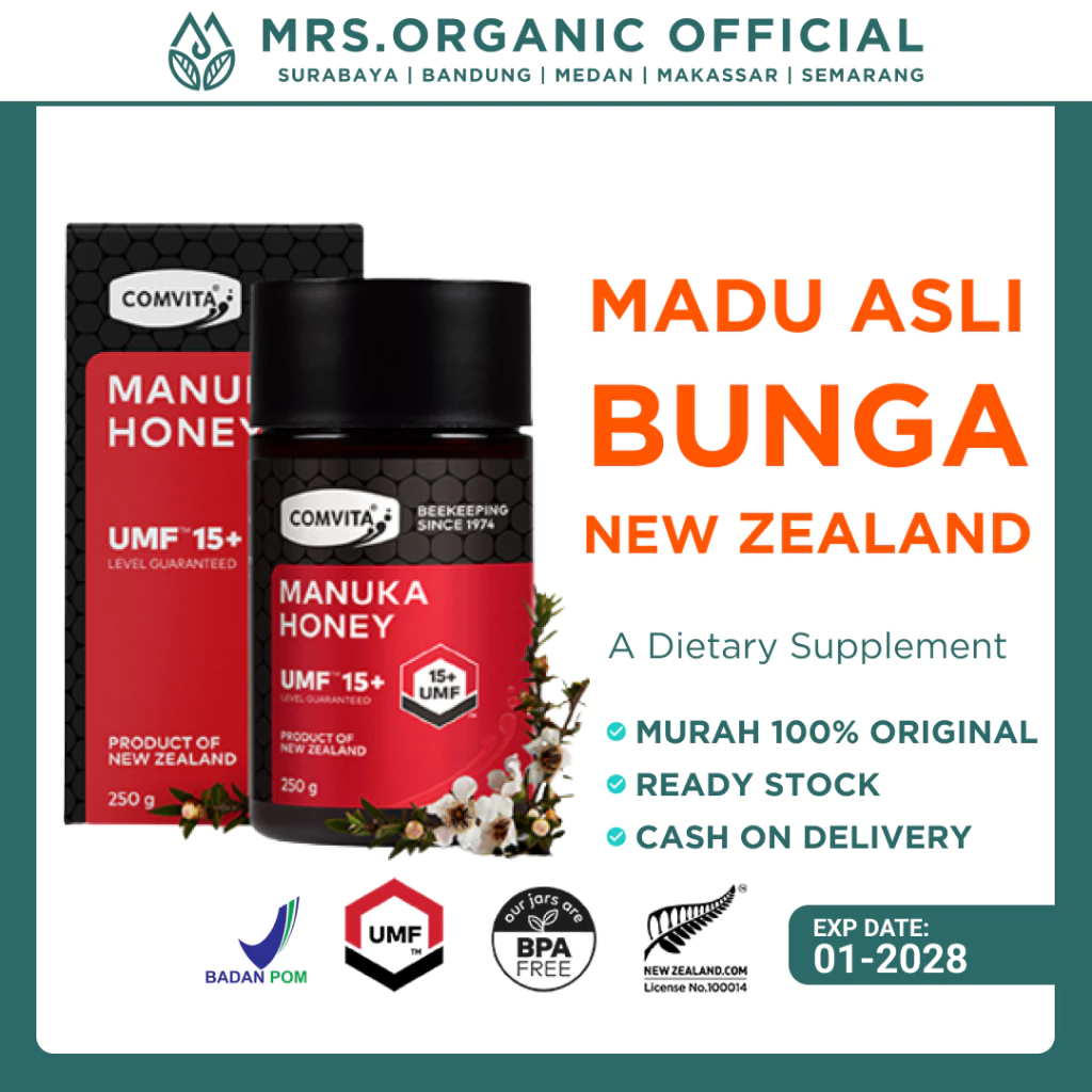 

Comvita Madu Manuka UMF 15+ 250g – Antibakteri Tinggi Imunitas & Tenggorokan Optimal