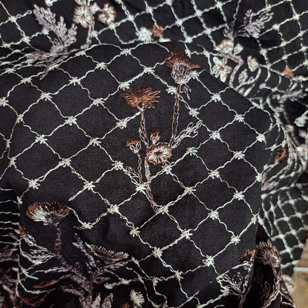 kain bahan katun bordir | kain katun bordir premium | kain bordir bc harga 0.5meter