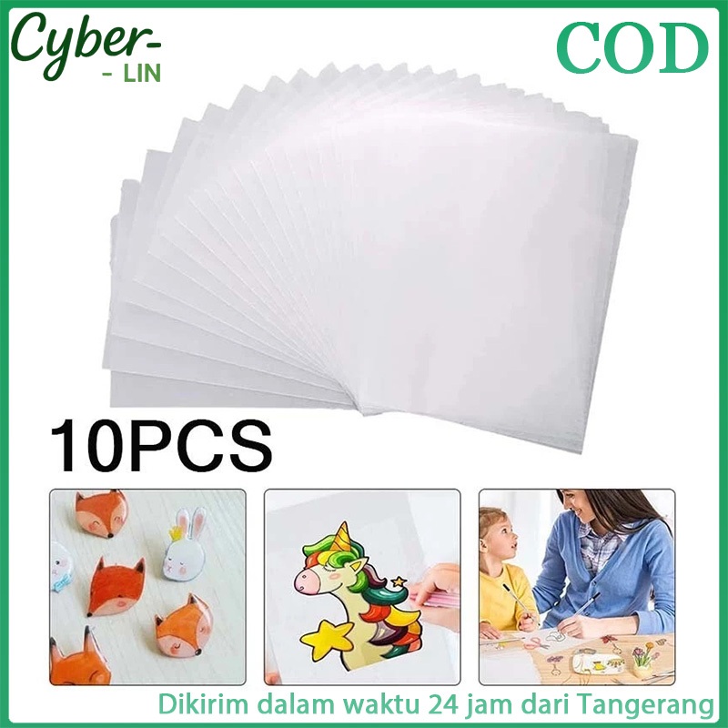 

Isi 10 pcs Shrink Paper A4 Heat Kertas Yang Bisa Menyusut Dengan Panas 0.3 mm Plastik Kertas DIY CRAFT