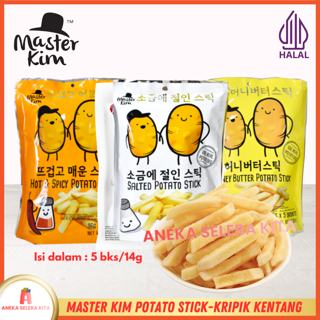 

Master Kim Potato Stick Salted, Hot Spicy & Honey Butter Flavour - Halal 70g