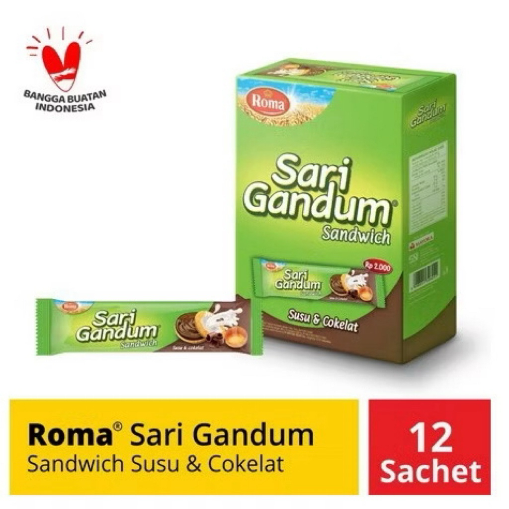 

ROMA SARI GANDUM COKLAT 1 BOX ISI 12