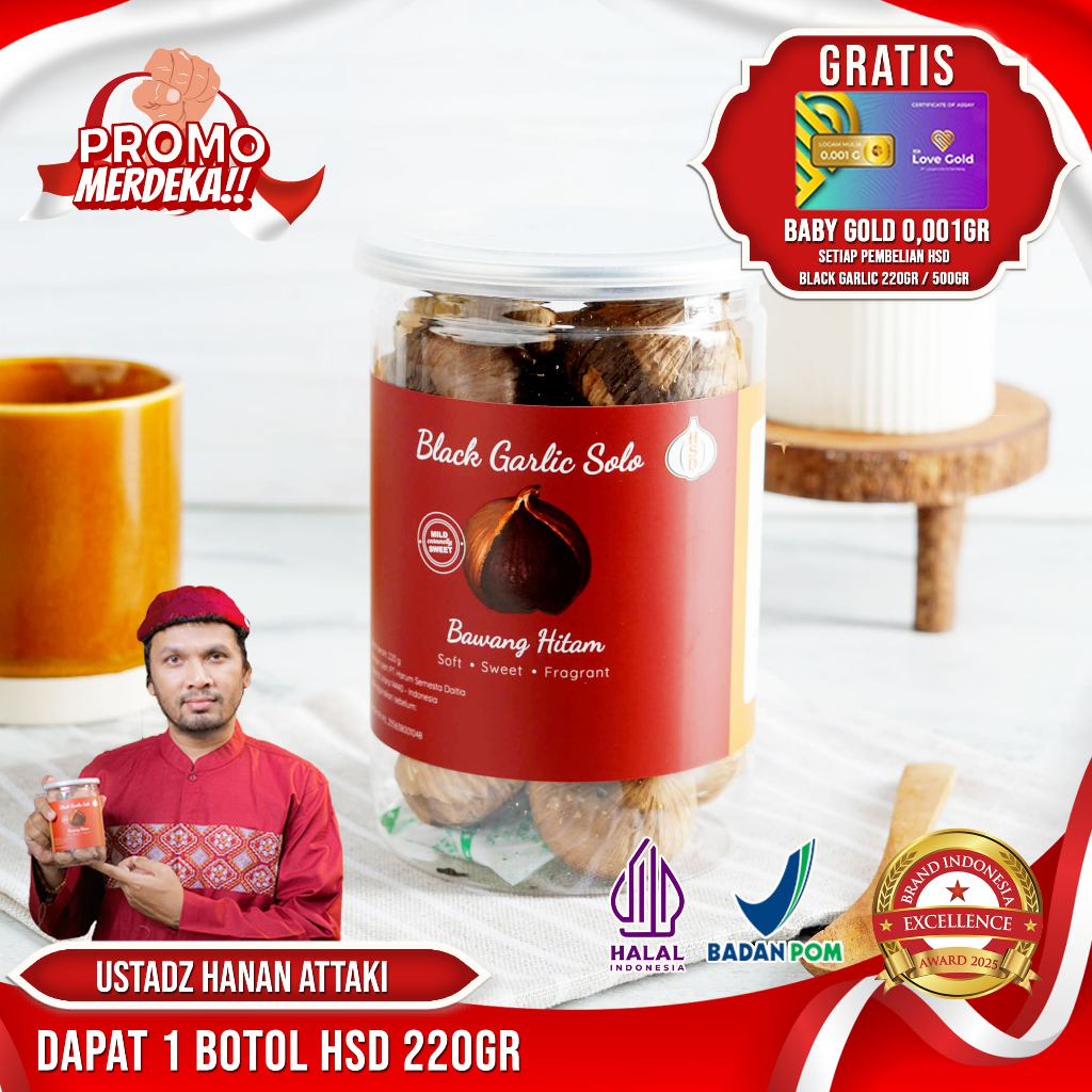 

HSD Black Garlic Solo ( Bawang Hitam Tunggal) 220 Gr