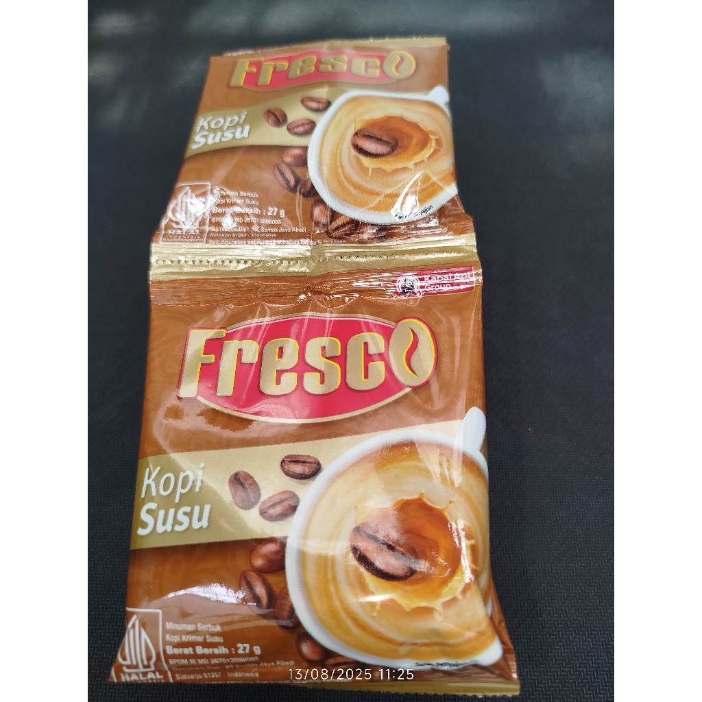 

Fresco Kopi Susu – Minuman Kopi Instan & Susu | Sachet 27g Paket 12pcs
