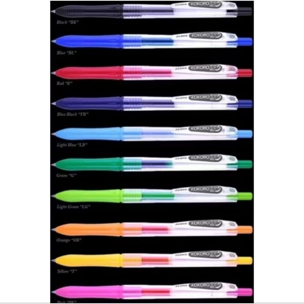 

PCS] PULPEN KOKORO ZEBRA GEL PEN 0.5 HITAM WARNA / BALLPOINT / BOLPEN / PEN