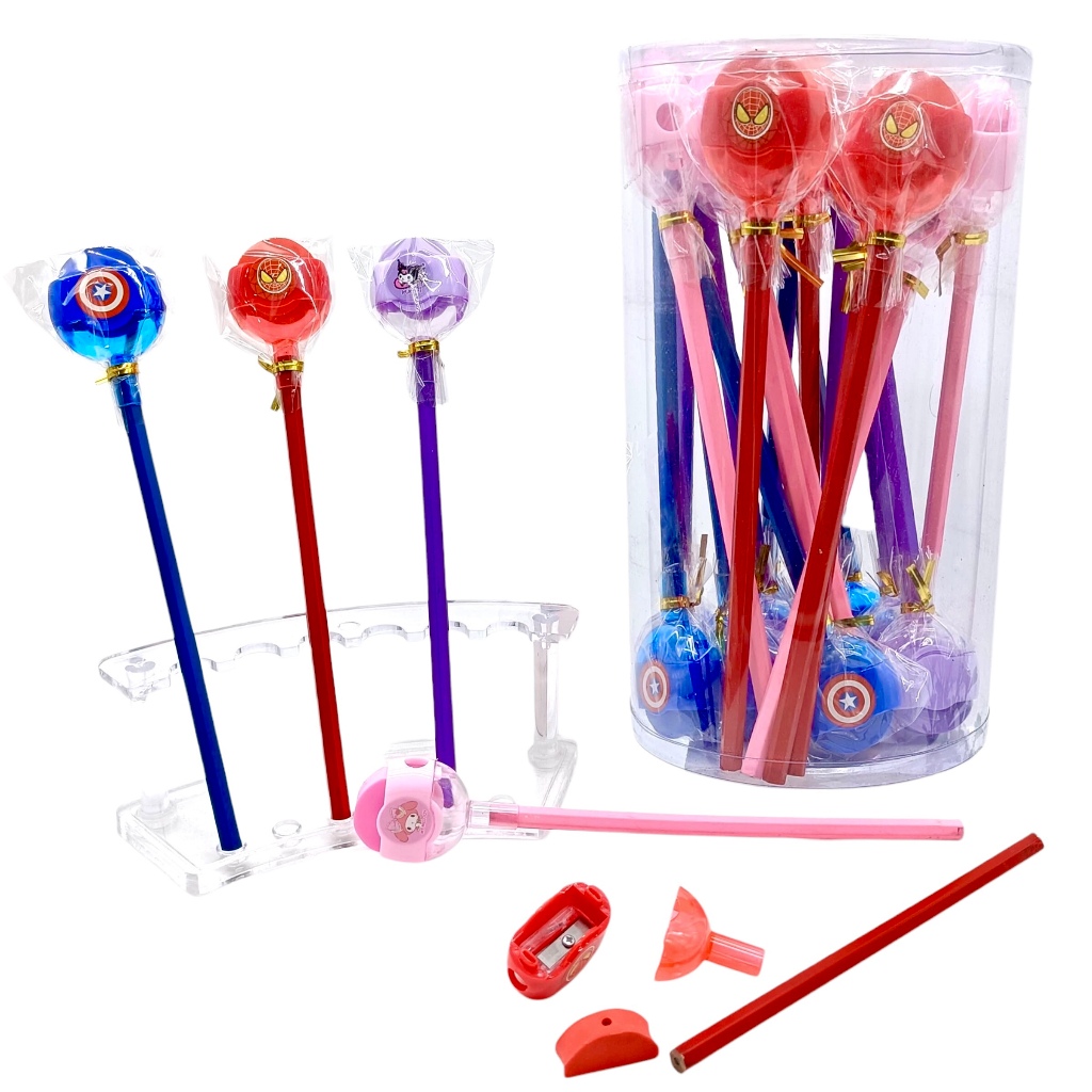 

(4 PCS) PENSIL 2B + STIP + RAUTAN 1062-A SANRIO SUPER HERO / PENSIL KAYU MELODY KUROMI CINNAMOROLL